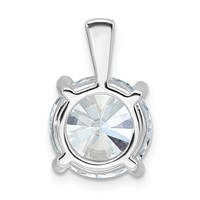 14K White Gold 5 Carat Certified Lab Grown Diamond VS+ F+ Round Complete Four Prong Pendant view 3