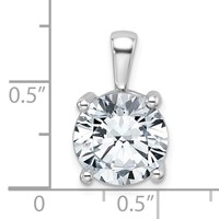 14K White Gold 5 Carat Certified Lab Grown Diamond VS+ F+ Round Complete Four Prong Pendant view 4