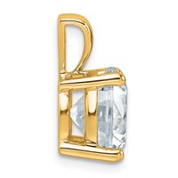 14K Yellow Gold 5 Carat Certified Lab Grown Diamond VS+ F+ Round Complete Four Prong Pendant view 2