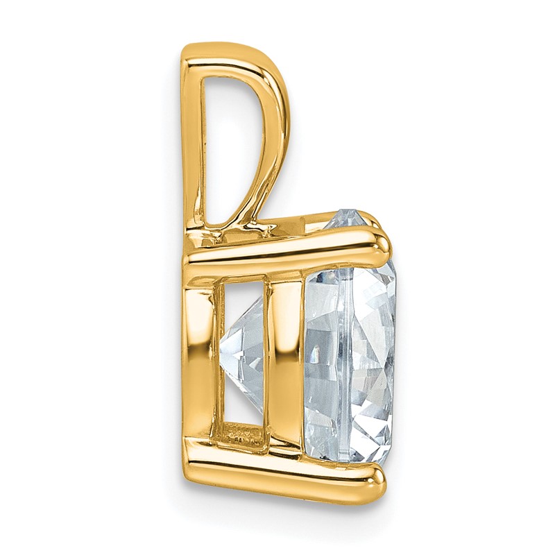 14k 5 carat Lab Grown Diamond VS/SI+ G+ Round Complete Four Prong Pendant