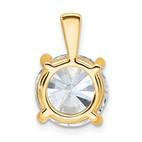 14K Yellow Gold 5 Carat Certified Lab Grown Diamond VS+ F+ Round Complete Four Prong Pendant view 3
