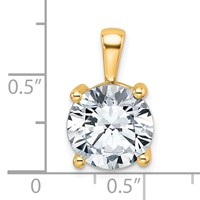 14K Yellow Gold 5 Carat Certified Lab Grown Diamond VS+ F+ Round Complete Four Prong Pendant view 4