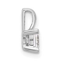 14K White Gold 0.50 Carat Certified Lab Grown Diamond VS SI+ G+ Princess Complete Four Prong Pendant view 2