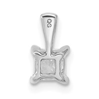 14K White Gold 0.50 Carat Certified Lab Grown Diamond VS SI+ G+ Princess Complete Four Prong Pendant view 4