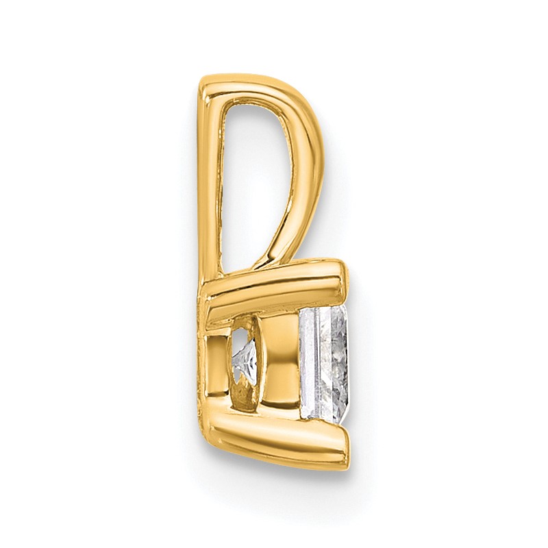 14k 1/2 carat Lab Grown Diamond VS+ F+ Princess Complete Four Prong Pendant