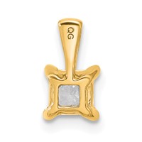 14K Yellow Gold 0.50 Carat Lab Grown Diamond VS SI+ G+ Princess Complete Four Prong Pendant view 3
