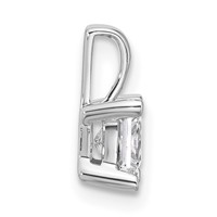 14K White Gold 0.75 Carat Lab Grown Diamond VS+ F+ Princess Complete Four Prong Pendant view 2
