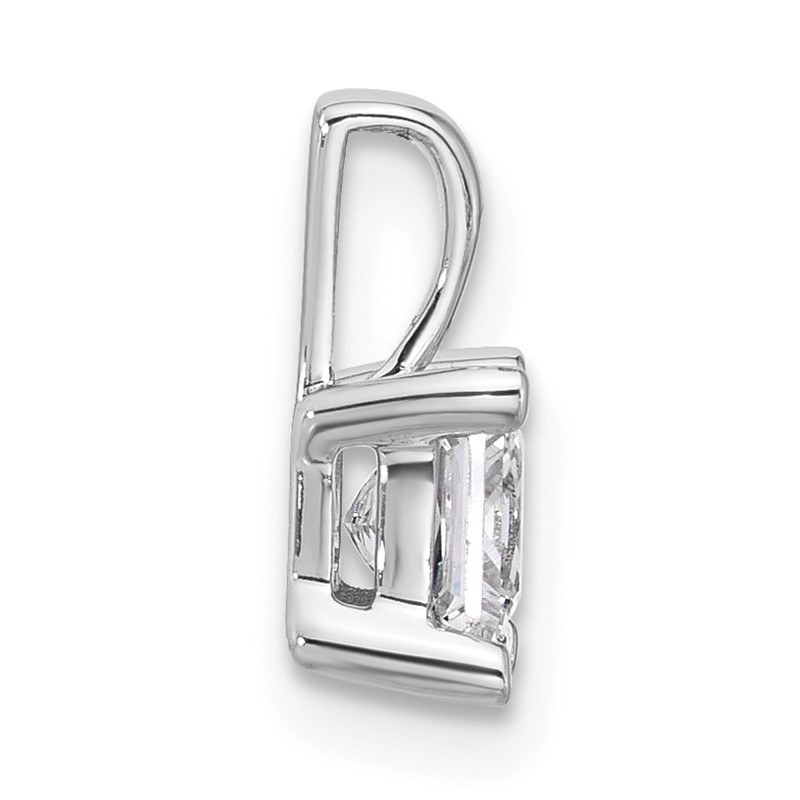 14k White Gold 3/4 carat Lab Grown Diamond VS/SI+ G+ Princess Complete Four Prong Pendant