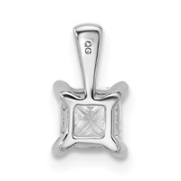 14K White Gold 0.75 Carat Lab Grown Diamond VS+ F+ Princess Complete Four Prong Pendant view 3