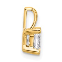 14K Yellow Gold 0.75 Carat Certified Lab Grown Diamond VS SI+ G+ Princess Complete Four Prong Pendant view 2