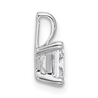 14K White Gold 1 Carat Lab Grown Diamond VS+ F+ Princess Complete Four Prong Pendant view 2