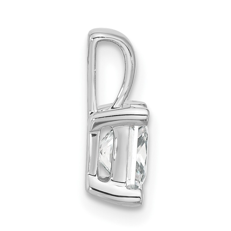 14k White Gold 1 1/2 carat Lab Grown Diamond VS+ F+ Princess Complete Four Prong Pendant