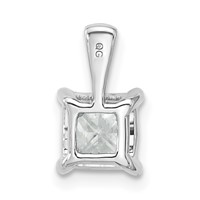 14K White Gold 1.50 Carat Certified Lab Grown Diamond VS SI+ G+ Princess Complete Four Prong Pendant view 4