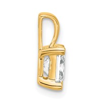 14K Yellow Gold 1.50 Carat Lab Grown Diamond VS+ F+ Princess Complete Four Prong Pendant view 2