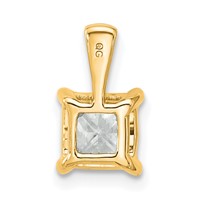 14K Yellow Gold 1.50 Carat Lab Grown Diamond VS+ F+ Princess Complete Four Prong Pendant view 3
