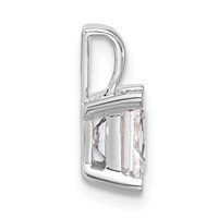 14K White Gold 2 Carat Lab Grown Diamond VS+ F+ Princess Complete Four Prong Pendant view 2