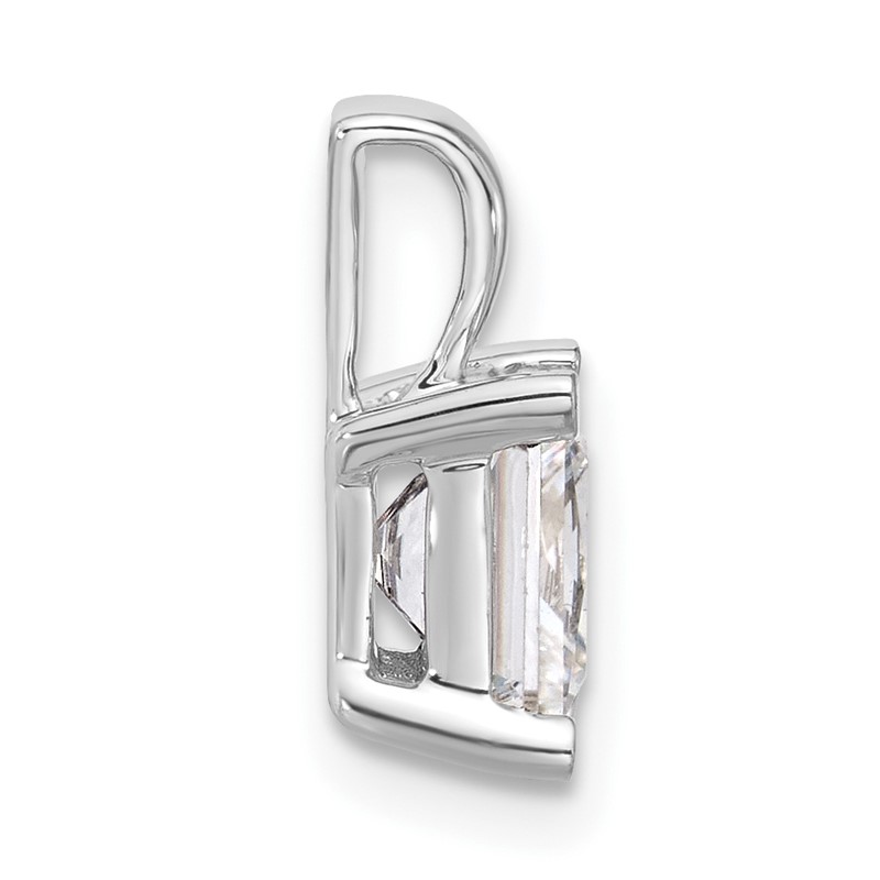 14k White Gold 2 carat Certified Lab Grown Diamond VS+ F+ Princess Complete Four Prong Pendant