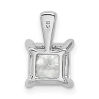 14K White Gold 2 Carat Lab Grown Diamond VS+ F+ Princess Complete Four Prong Pendant view 3