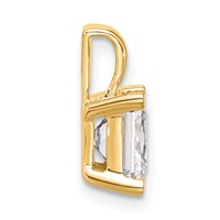 14K Yellow Gold 2 Carat Certified Lab Grown Diamond VS+ F+ Princess Complete Four Prong Pendant view 2