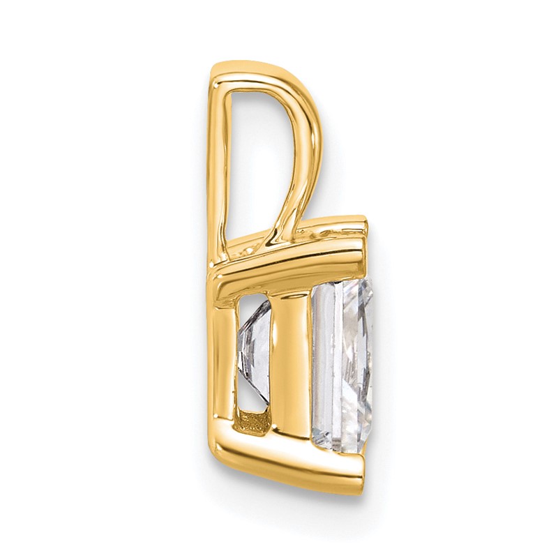 14k 2 carat Certified Lab Grown Diamond VS/SI+ G+ Princess Complete Four Prong Pendant