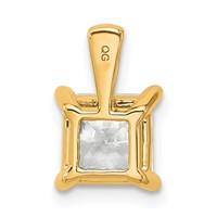14K Yellow Gold 2 Carat Certified Lab Grown Diamond VS+ F+ Princess Complete Four Prong Pendant view 3