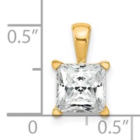 14K Yellow Gold 2 Carat Certified Lab Grown Diamond VS+ F+ Princess Complete Four Prong Pendant view 5