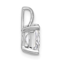 14K White Gold 2.50 Carat Lab Grown Diamond VS SI+ G+ Princess Complete Four Prong Pendant view 2