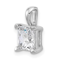 14K White Gold 2.50 Carat Lab Grown Diamond VS SI+ G+ Princess Complete Four Prong Pendant view 4