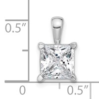 14K White Gold 2.50 Carat Lab Grown Diamond VS SI+ G+ Princess Complete Four Prong Pendant view 5