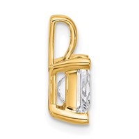 14K Yellow Gold 2.50 Carat Lab Grown Diamond VS SI+ G+ Princess Complete Four Prong Pendant view 2