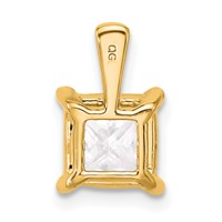 14K Yellow Gold 2.50 Carat Lab Grown Diamond VS SI+ G+ Princess Complete Four Prong Pendant view 3
