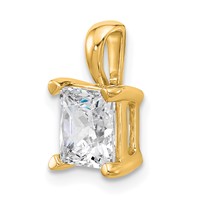 14K Yellow Gold 2.50 Carat Lab Grown Diamond VS SI+ G+ Princess Complete Four Prong Pendant view 4