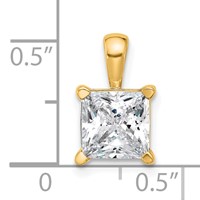 14K Yellow Gold 2.50 Carat Lab Grown Diamond VS SI+ G+ Princess Complete Four Prong Pendant view 5
