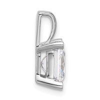14K White Gold 3 Carat Lab Grown Diamond VS SI+ G+ Princess Complete Four Prong Pendant view 2
