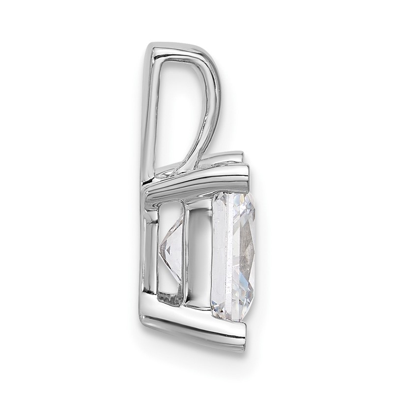 14k White Gold 3 carat Certified Lab Grown Diamond VS+ F+ Princess Complete Four Prong Pendant