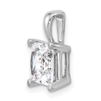 14K White Gold 3 Carat Lab Grown Diamond VS SI+ G+ Princess Complete Four Prong Pendant view 4