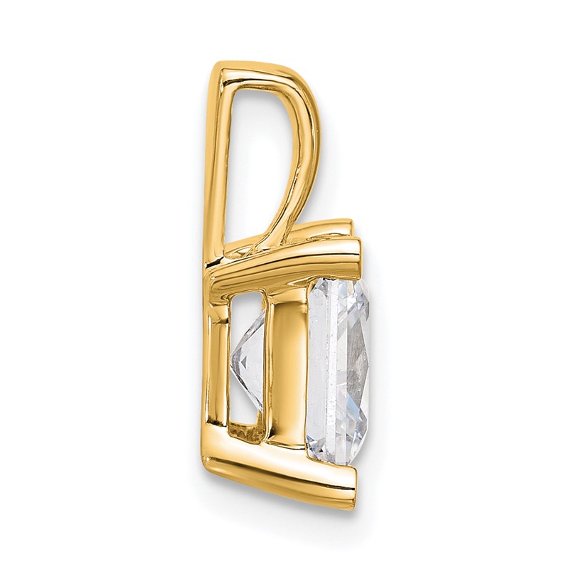 14k 3 carat Certified Lab Grown Diamond VS+ F+ Princess Complete Four Prong Pendant