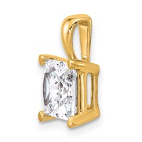 14K Yellow Gold 3 Carat Certified Lab Grown Diamond VS+ F+ Princess Complete Four Prong Pendant view 4