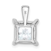 14K White Gold 4 Carat Lab Grown Diamond VS+ F+ Princess Complete Four Prong Pendant view 3