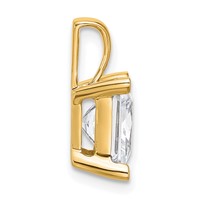 14K Yellow Gold 4 Carat Certified Lab Grown Diamond VS+ F+ Princess Complete Four Prong Pendant view 2
