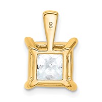 14K Yellow Gold 4 Carat Certified Lab Grown Diamond VS+ F+ Princess Complete Four Prong Pendant view 3