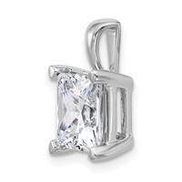 14K White Gold 5 Carat Certified Lab Grown Diamond VS SI+ G+ Princess Complete Four Prong Pendant view 5