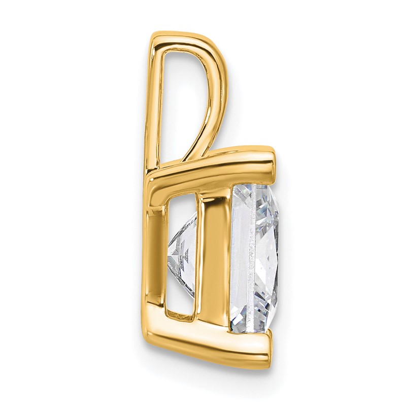 14k 5 carat Certified Lab Grown Diamond VS/SI+ G+ Princess Complete Four Prong Pendant