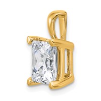 14K Yellow Gold 5 Carat Certified Lab Grown Diamond VS SI+ G+ Princess Complete Four Prong Pendant view 4