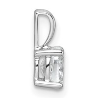 14K White Gold 0.50 Carat Certified Lab Grown Diamond VS+ F+ Oval Complete Four Prong Pendant view 2