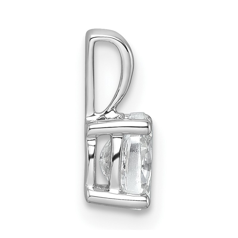 14k White Gold 1/2 carat Lab Grown Diamond VS+ F+ Oval Complete Four Prong Pendant