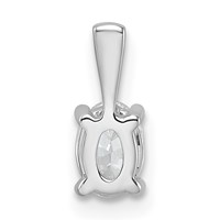 14K White Gold 0.50 Carat Certified Lab Grown Diamond VS+ F+ Oval Complete Four Prong Pendant view 3