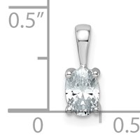 14K White Gold 0.50 Carat Certified Lab Grown Diamond VS+ F+ Oval Complete Four Prong Pendant view 4