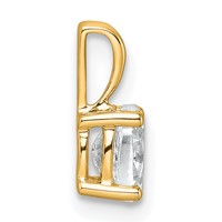 14K Yellow Gold 0.50 Carat Certified Lab Grown Diamond VS+ F+ Oval Complete Four Prong Pendant view 2