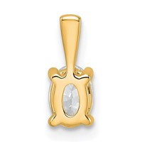 14K Yellow Gold 0.50 Carat Certified Lab Grown Diamond VS+ F+ Oval Complete Four Prong Pendant view 3
